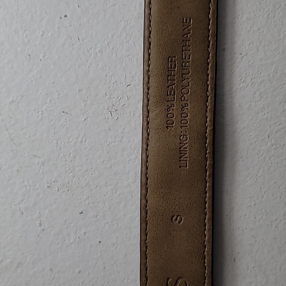 Talbots Brown Leather Woven Braided Belt with Gold Buckle - Small - Picture 4 of 5